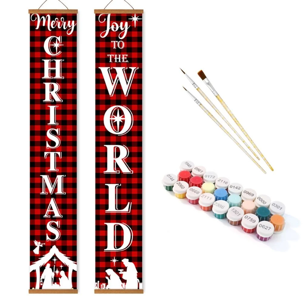 Paint by Numbers Front Door Hanging Banners - Christmas World - Image 2