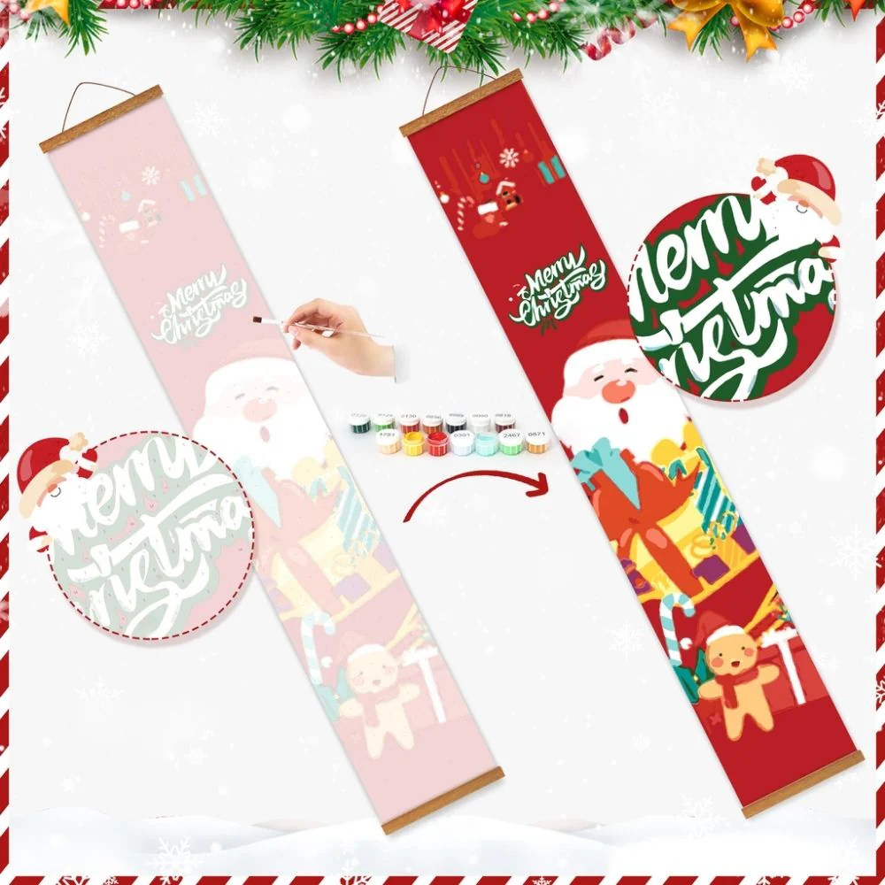 Paint by Numbers Front Door Hanging Banners - Classic Santa - Image 5
