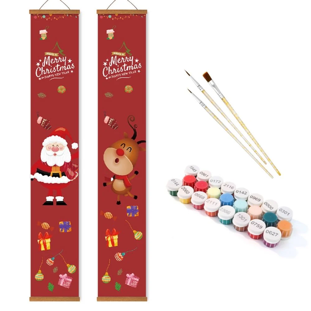 Paint by Numbers Front Door Hanging Banners - Festive Greetings - Image 2