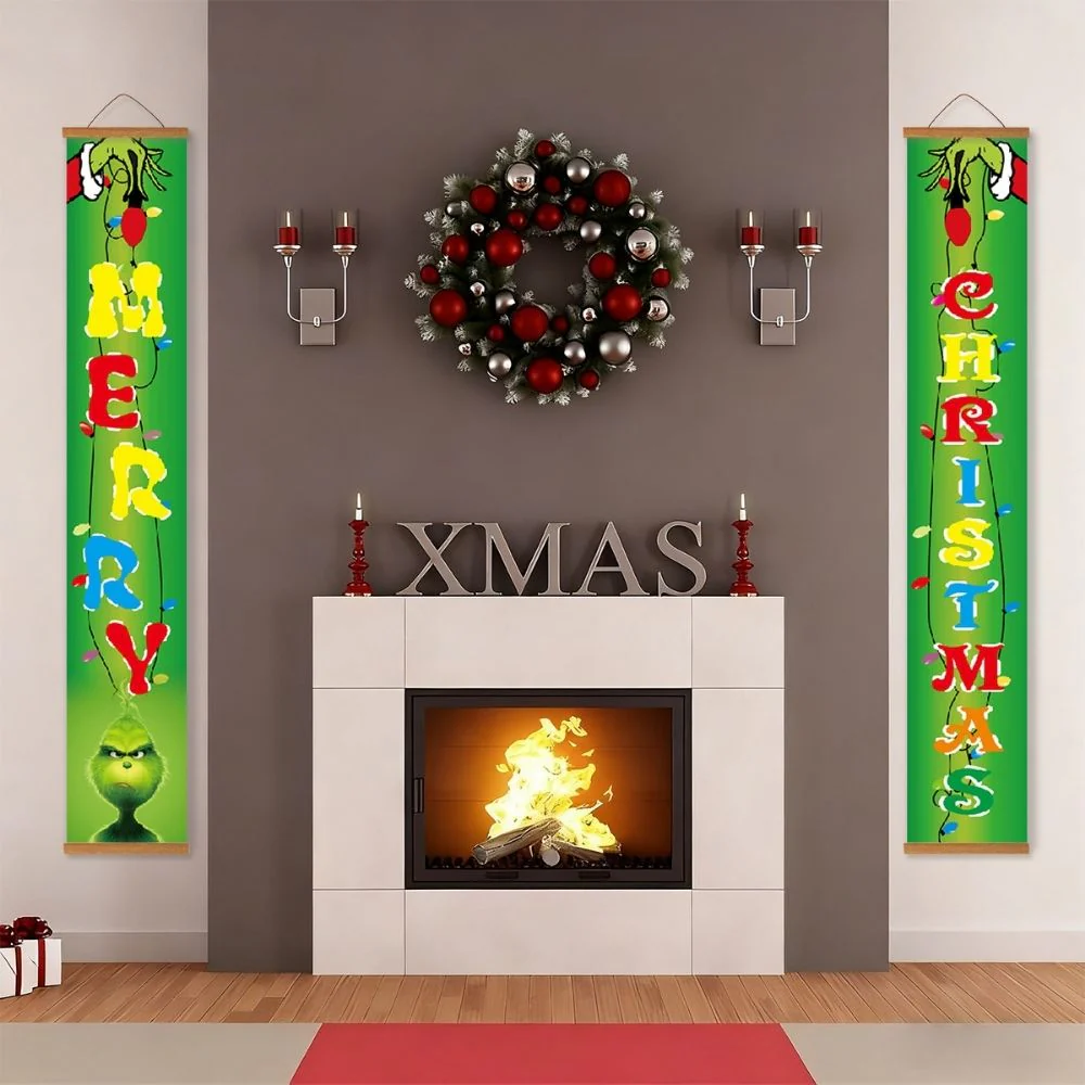 Paint by Numbers Front Door Hanging Banners - Green Christmas - Image 8