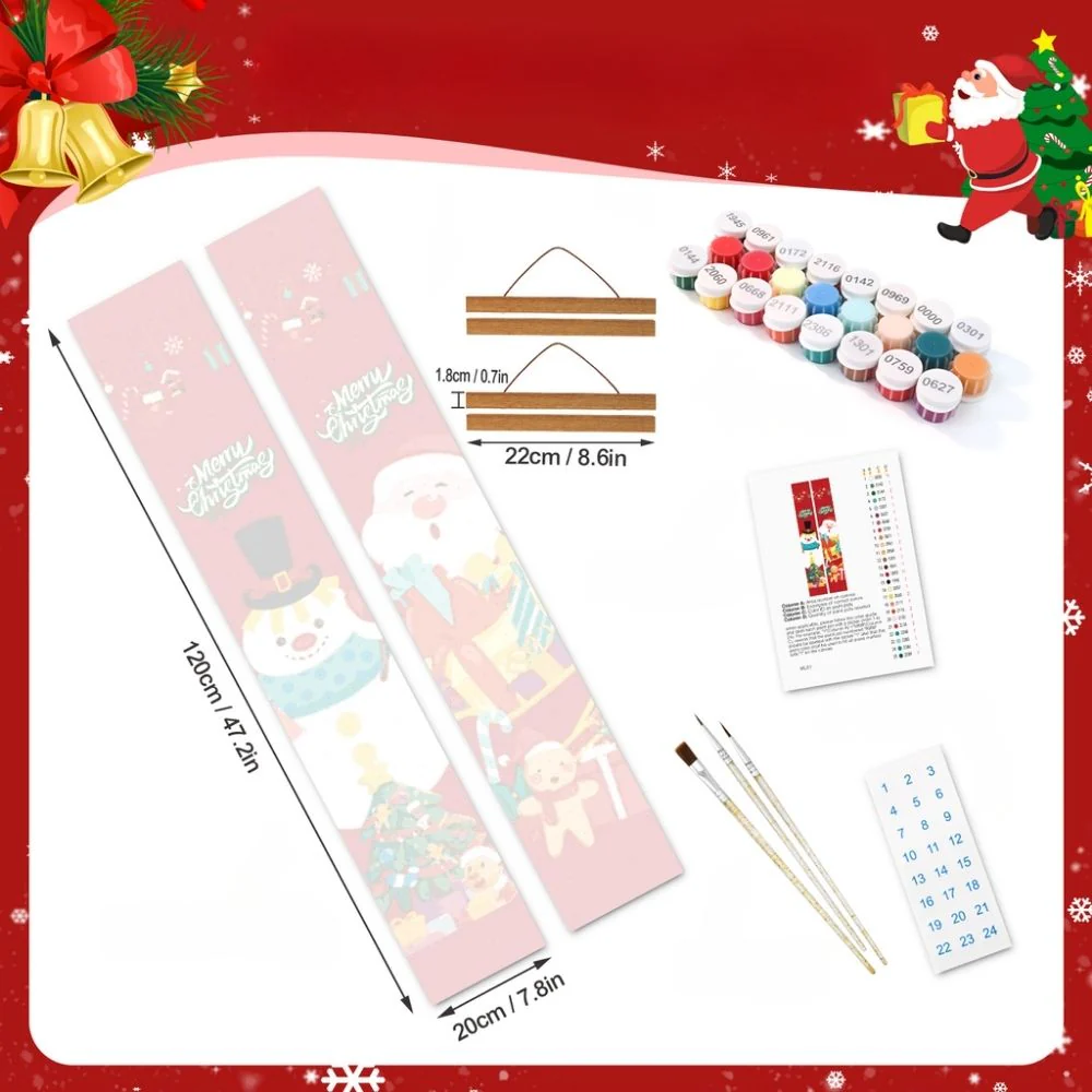 Paint by Numbers Front Door Hanging Banners - Happy Snowman - Image 4