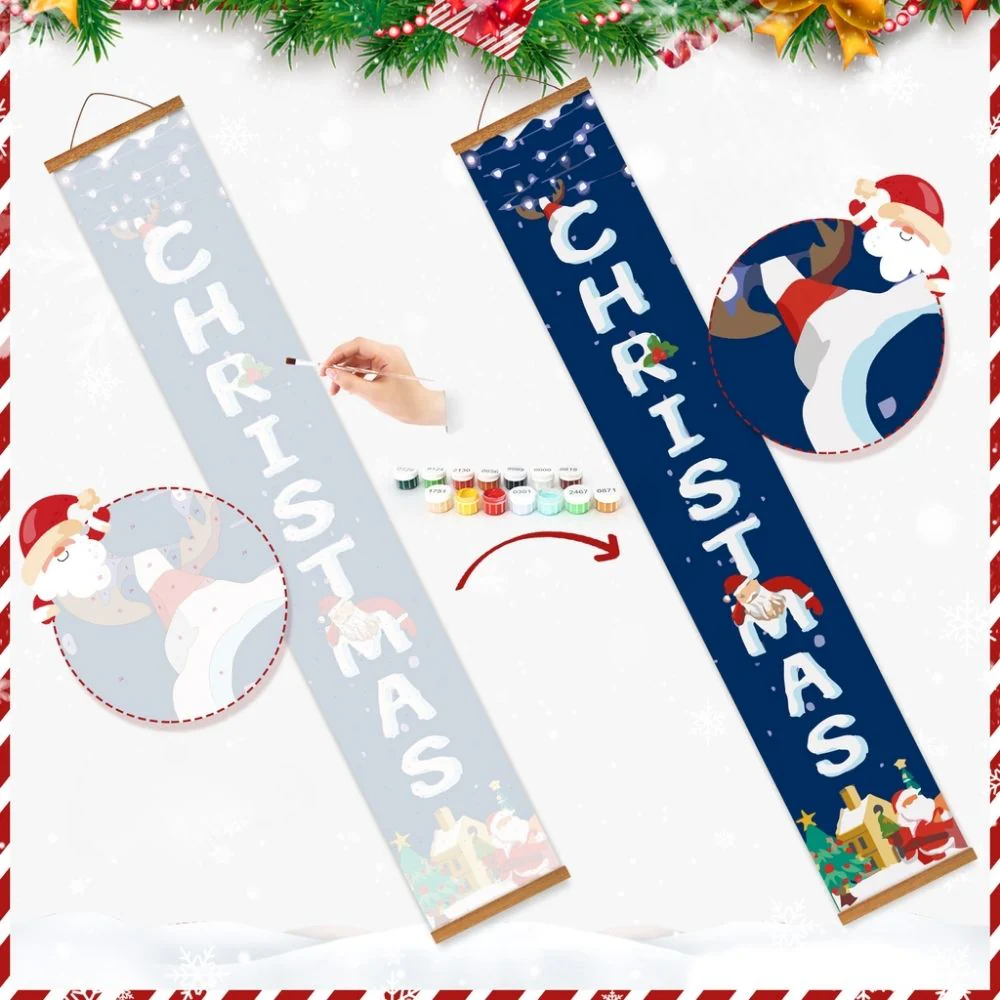 Paint by Numbers Front Door Hanging Banners - Holiday Cheer - Image 5