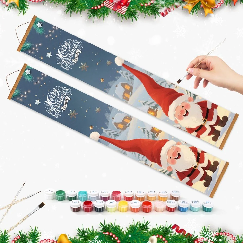 Paint by Numbers Front Door Hanging Banners - Merry Gnomes - Image 3