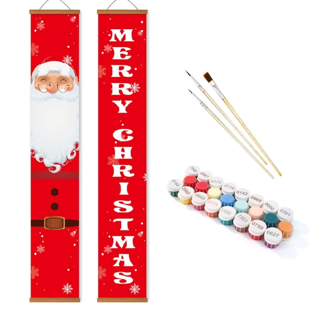 Paint by Numbers Front Door Hanging Banners - Merry Santa - Image 2