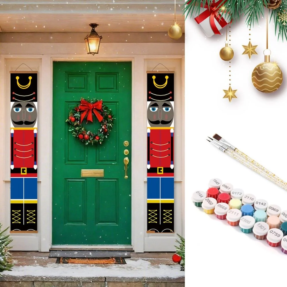 Paint by Numbers Front Door Hanging Banners - Nutcracker Charm