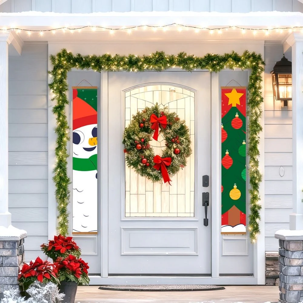 Paint by Numbers Front Door Hanging Banners - Smiling Snowman - Image 9
