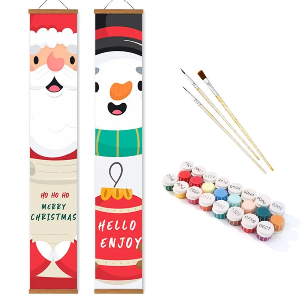 Paint by Numbers Front Door Hanging Banners - Snowman Joy - Image 2