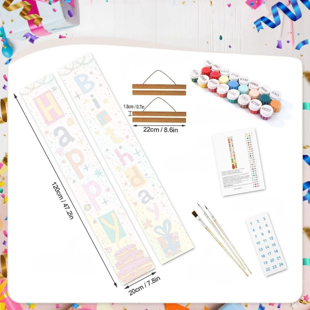 Paint by Numbers Front Door Hanging Banners - Celebration Bunting - Image 4