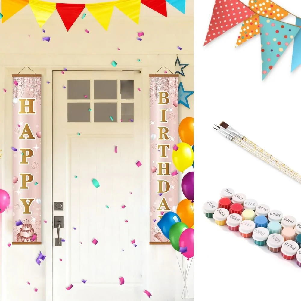 Paint by Numbers Front Door Hanging Banners - Confetti Festoon
