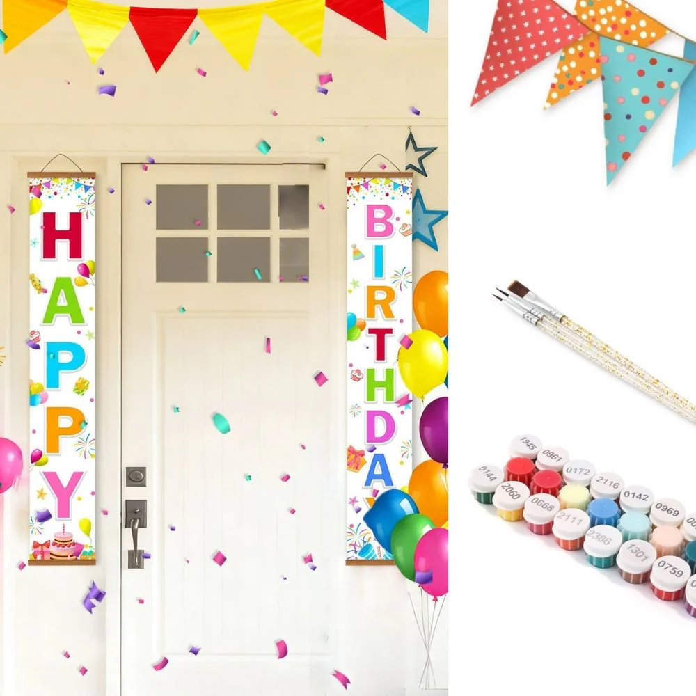 Paint by Numbers Front Door Hanging Banners - Festive Streamers