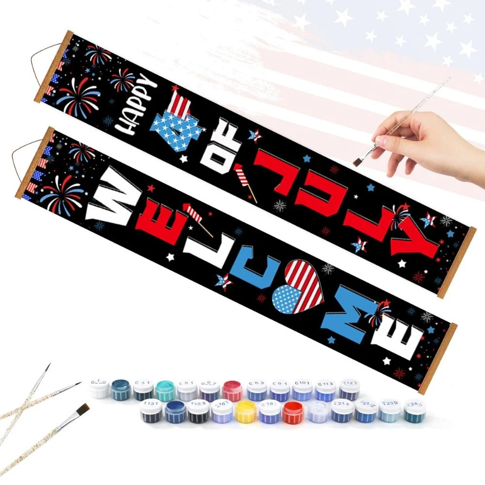 Paint by Numbers Front Door Hanging Banners - Independence Streamers - Image 3