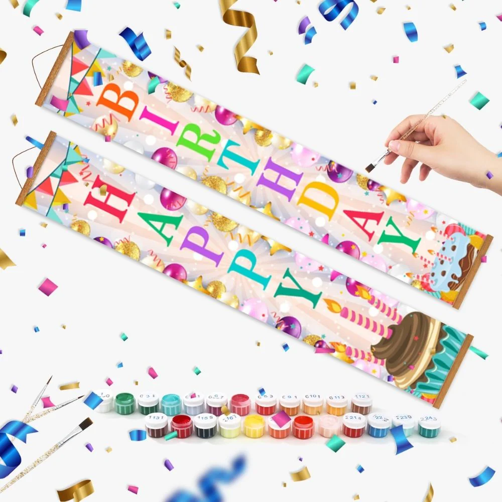 Paint by Numbers Front Door Hanging Banners - Party Decorations - Image 3
