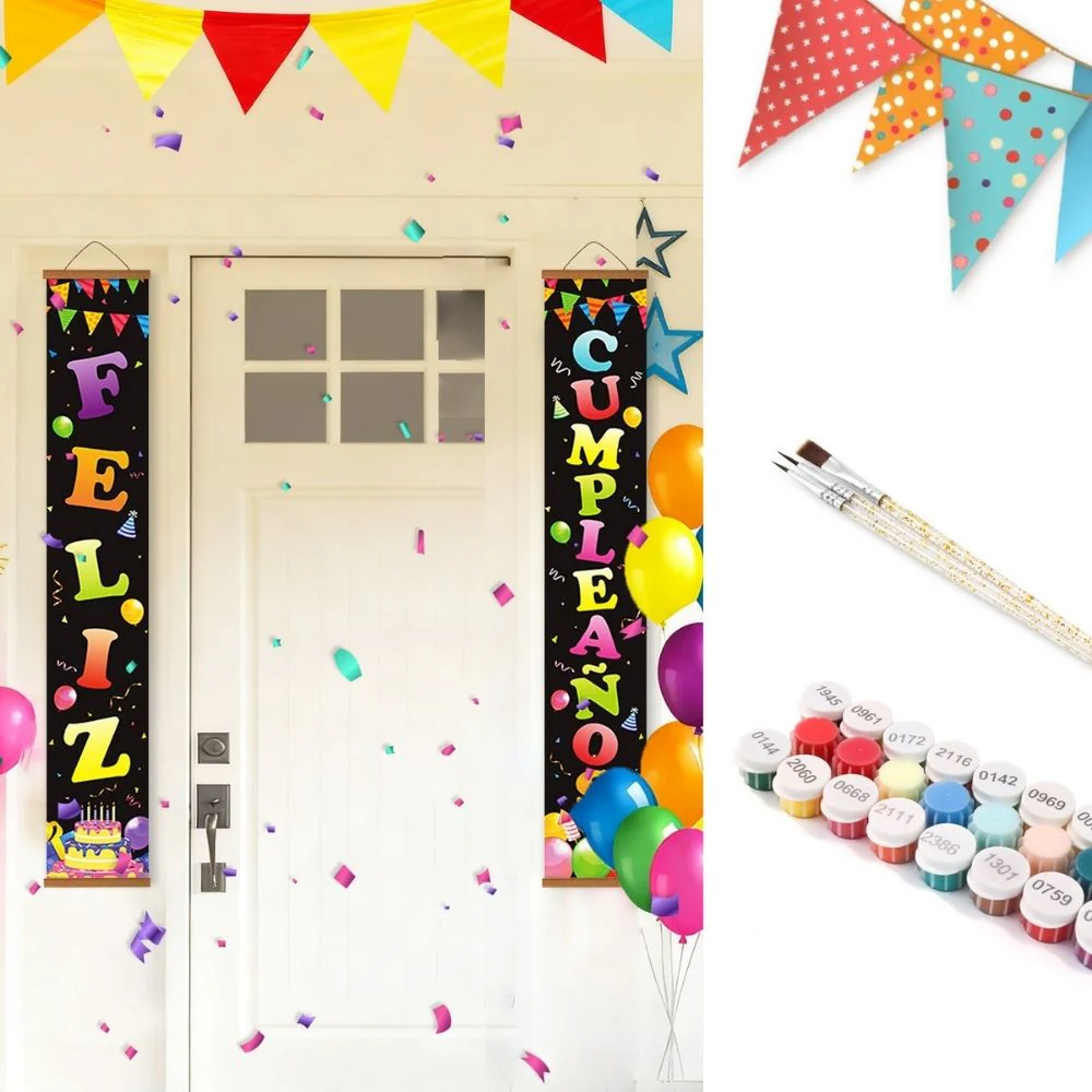 Paint by Numbers Front Door Hanging Banners - Sparkle Garland