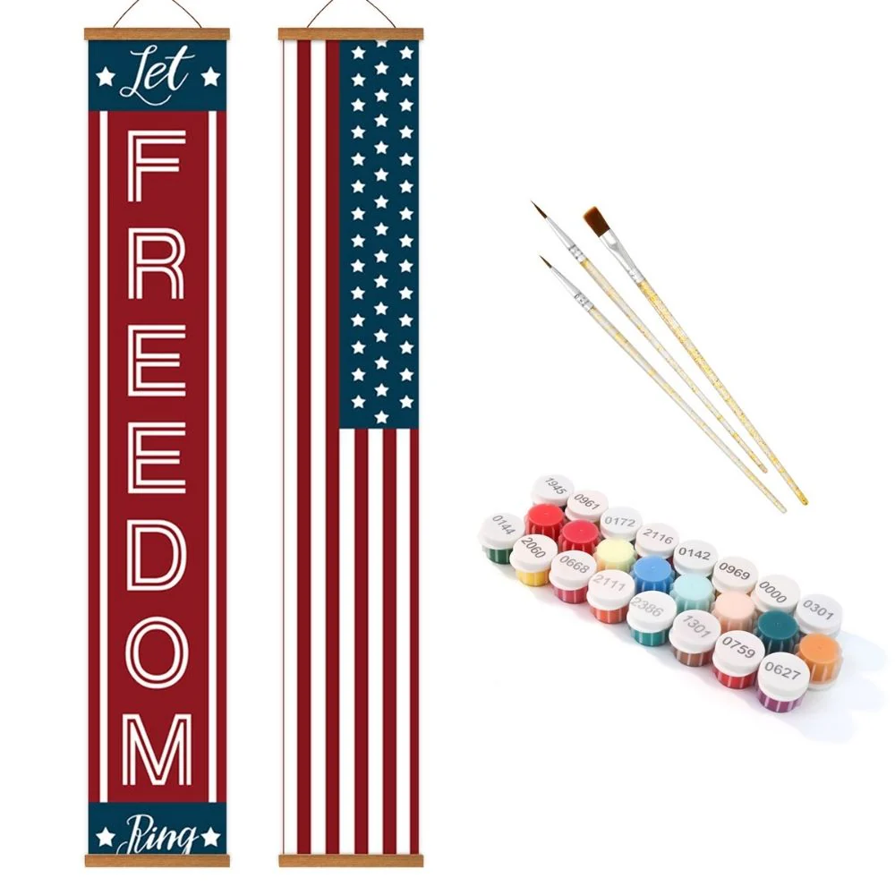 Paint by Numbers Front Door Hanging Banners - Stars Garland - Image 2