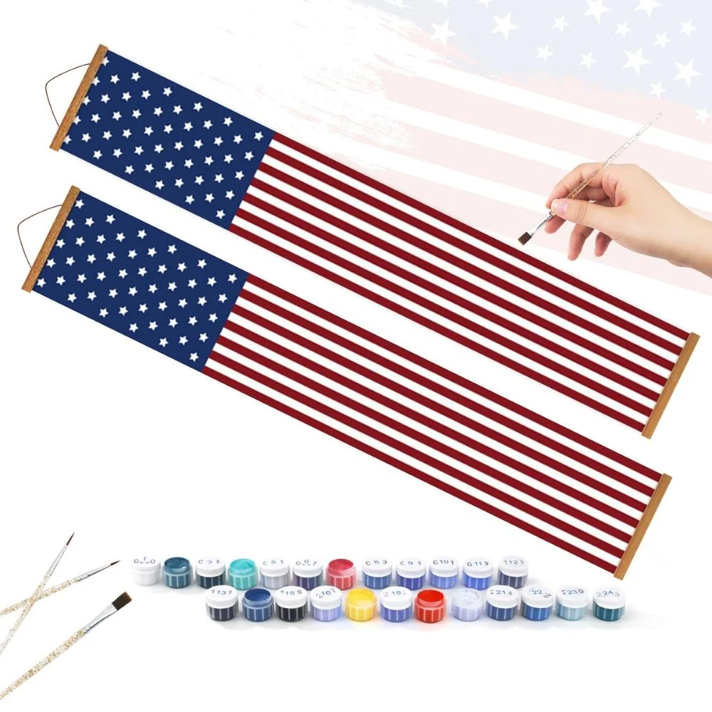 Paint by Numbers Front Door Hanging Banners - Stars & Stripes - Image 3