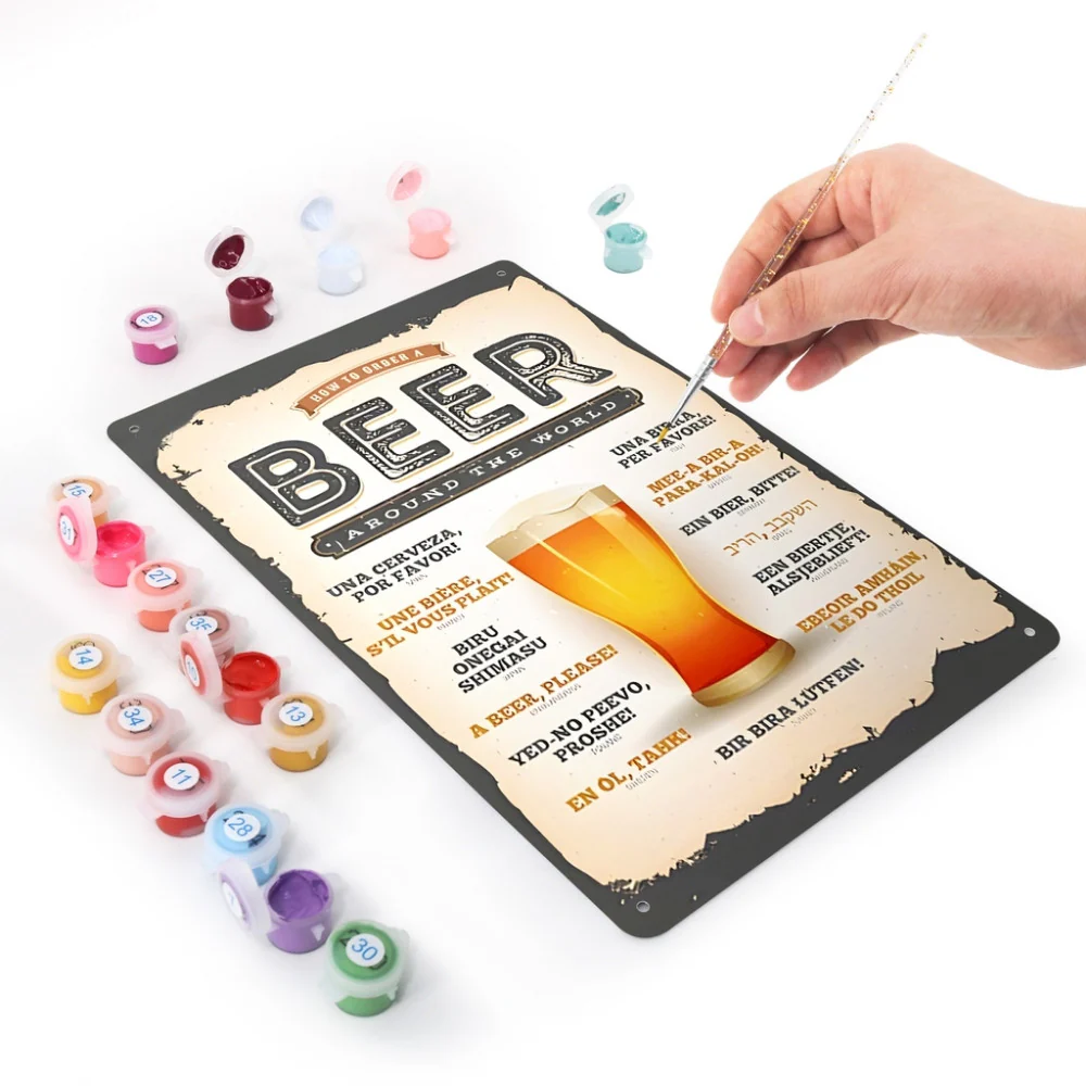 Paint by Numbers Metal Poster - Beer Around the World - Image 3