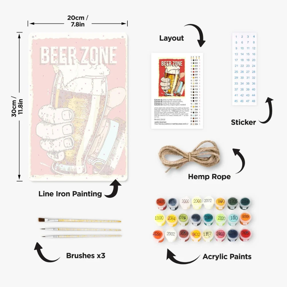 Paint by Numbers Metal Poster - Beer Zone - Image 12
