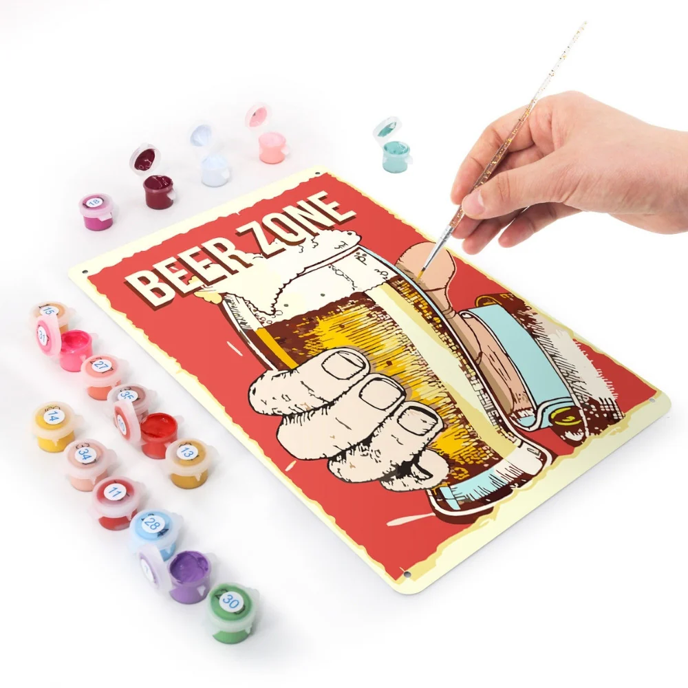 Paint by Numbers Metal Poster - Beer Zone - Image 3