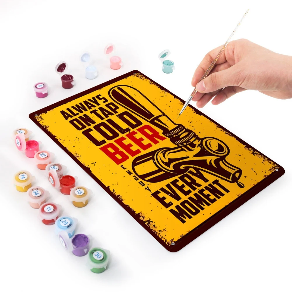 Paint by Numbers Metal Poster - Blonde Beer - Image 3