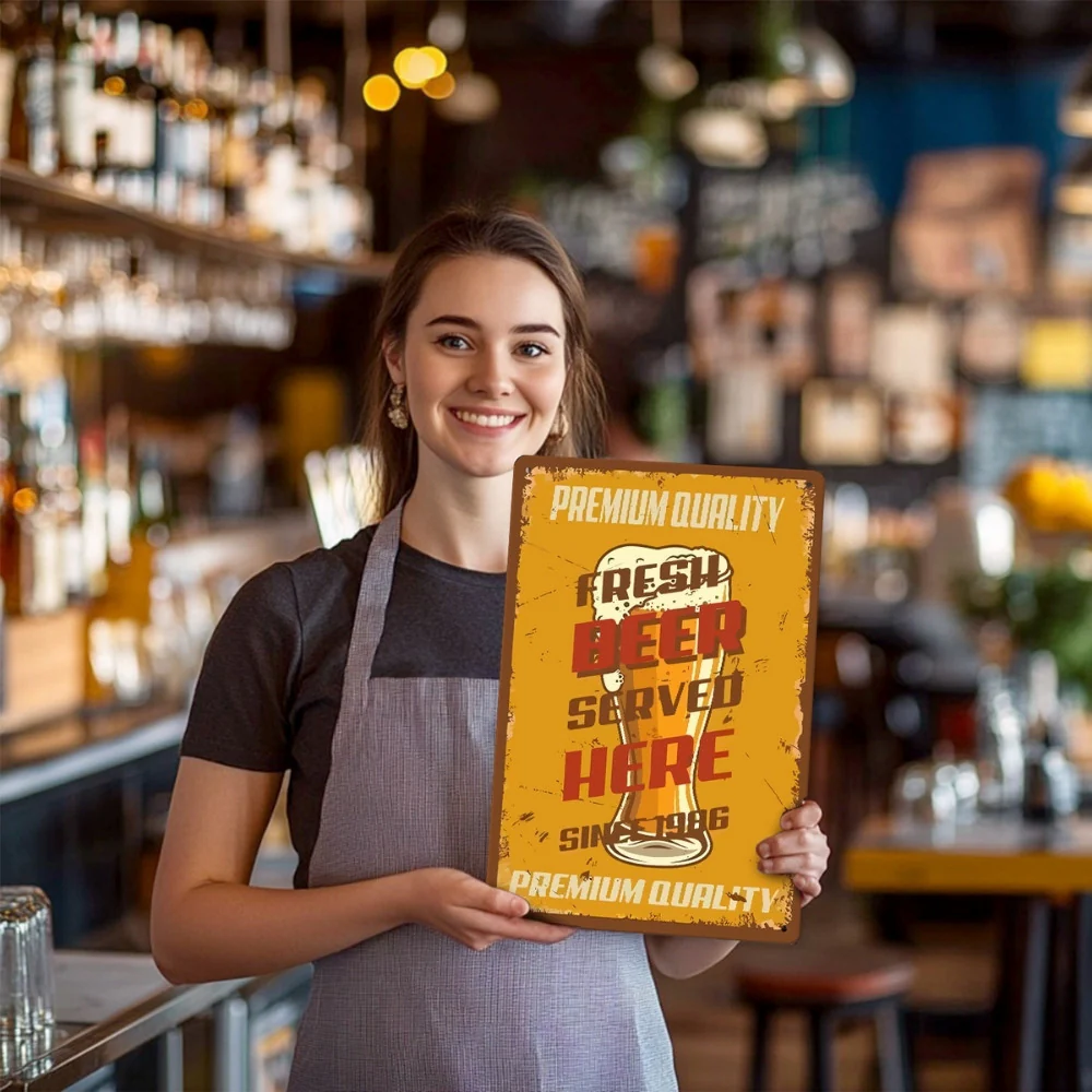 Paint by Numbers Metal Poster - Fresh Beer Served Here - Image 10