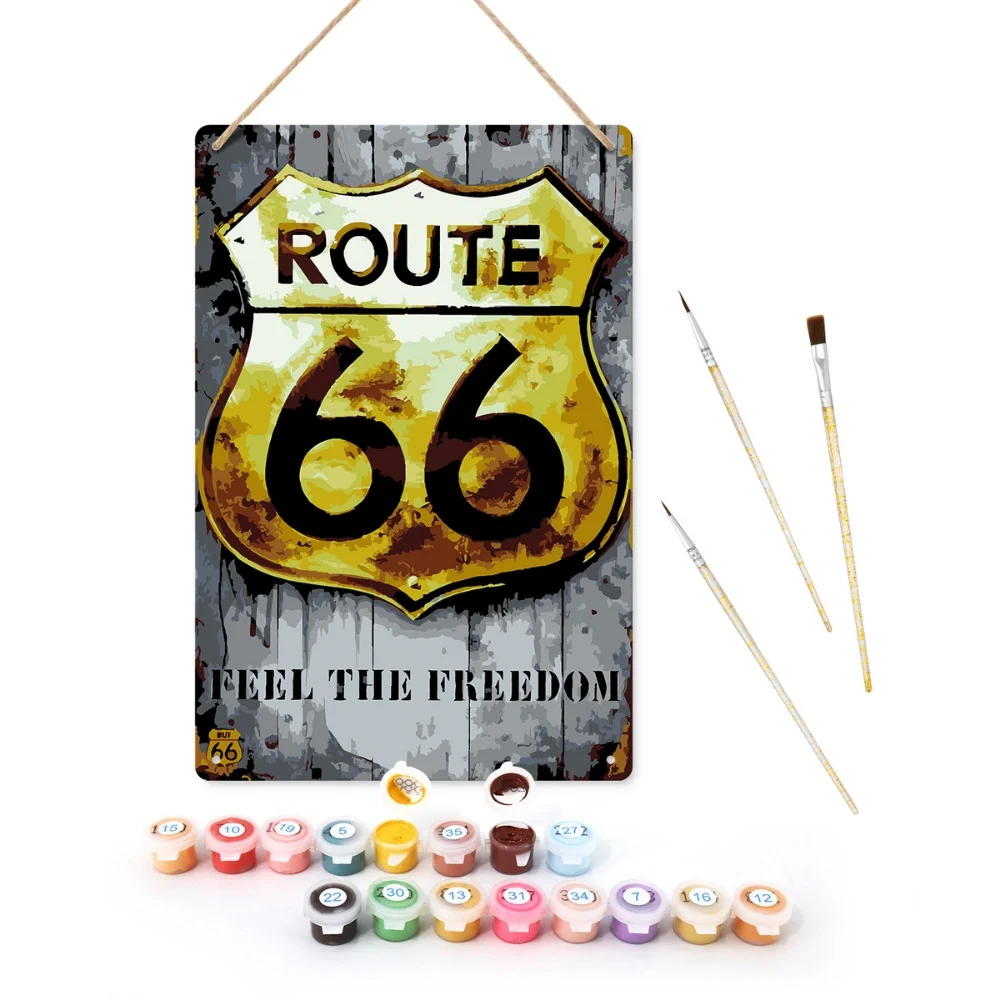 Paint by Numbers Metal Poster - Route 66