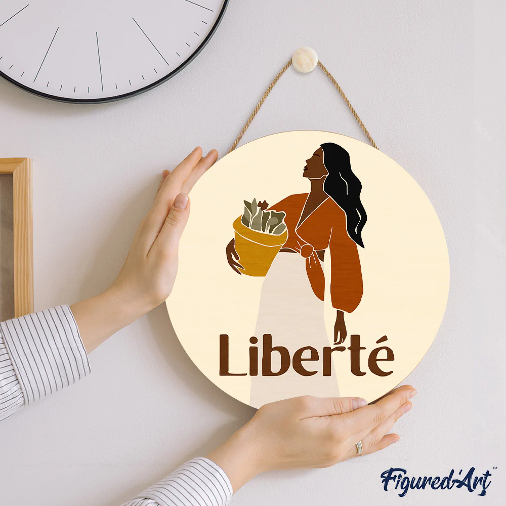 Paint by numbers on Wood Slice - Beauty and Liberty - Image 7