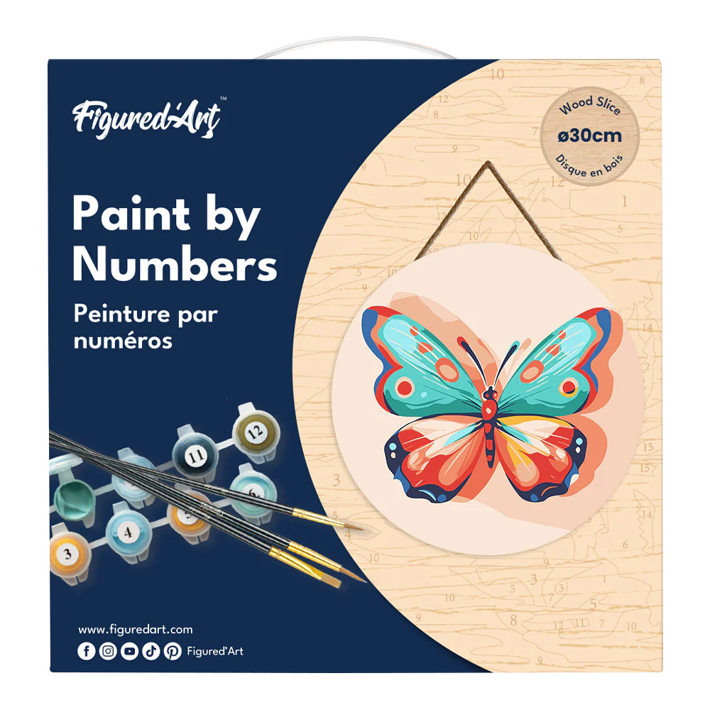 Paint by numbers on Wood Slice - Butterfly - Image 4