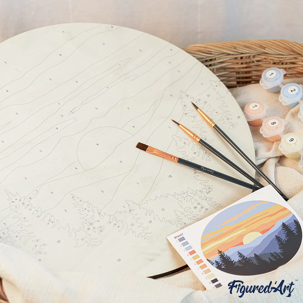 Paint by numbers on Wood Slice - Christmas Bunny - Image 9
