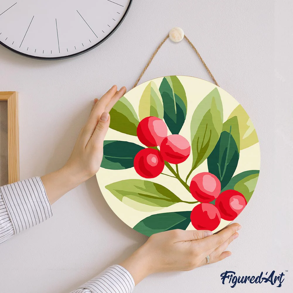 Paint by numbers on Wood Slice - Cranberries - Image 7