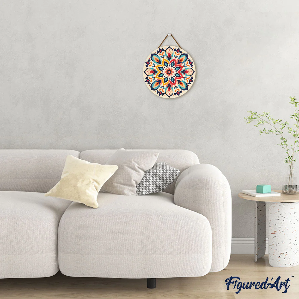 Paint by numbers on Wood Slice - Floral Mandala - Image 3