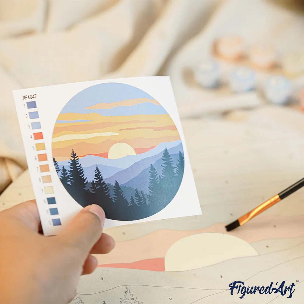 Paint by numbers on Wood Slice - Floral Woman - Image 11