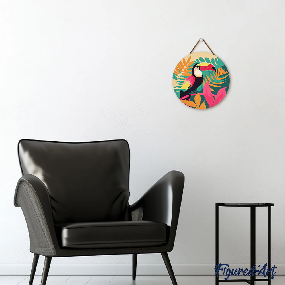 Paint by numbers on Wood Slice - Tropical Toucan - Image 3