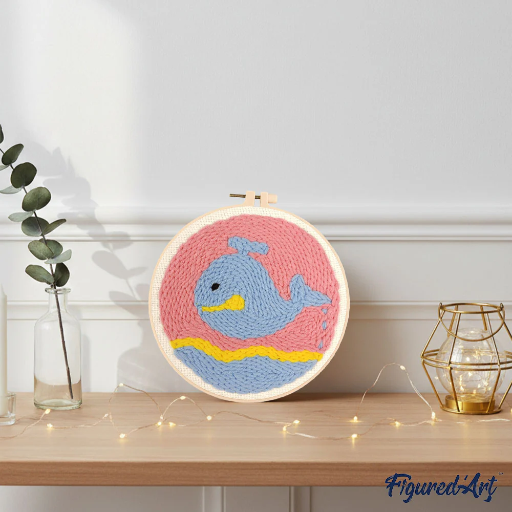 Punch Needle Kit - Floating Whale - Image 3
