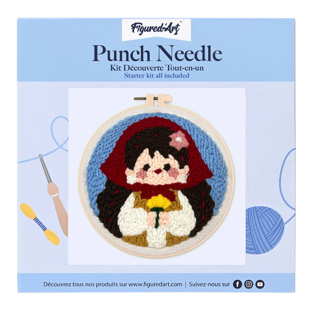 Punch Needle Kit - Little Alsatian with Flowers - Image 2