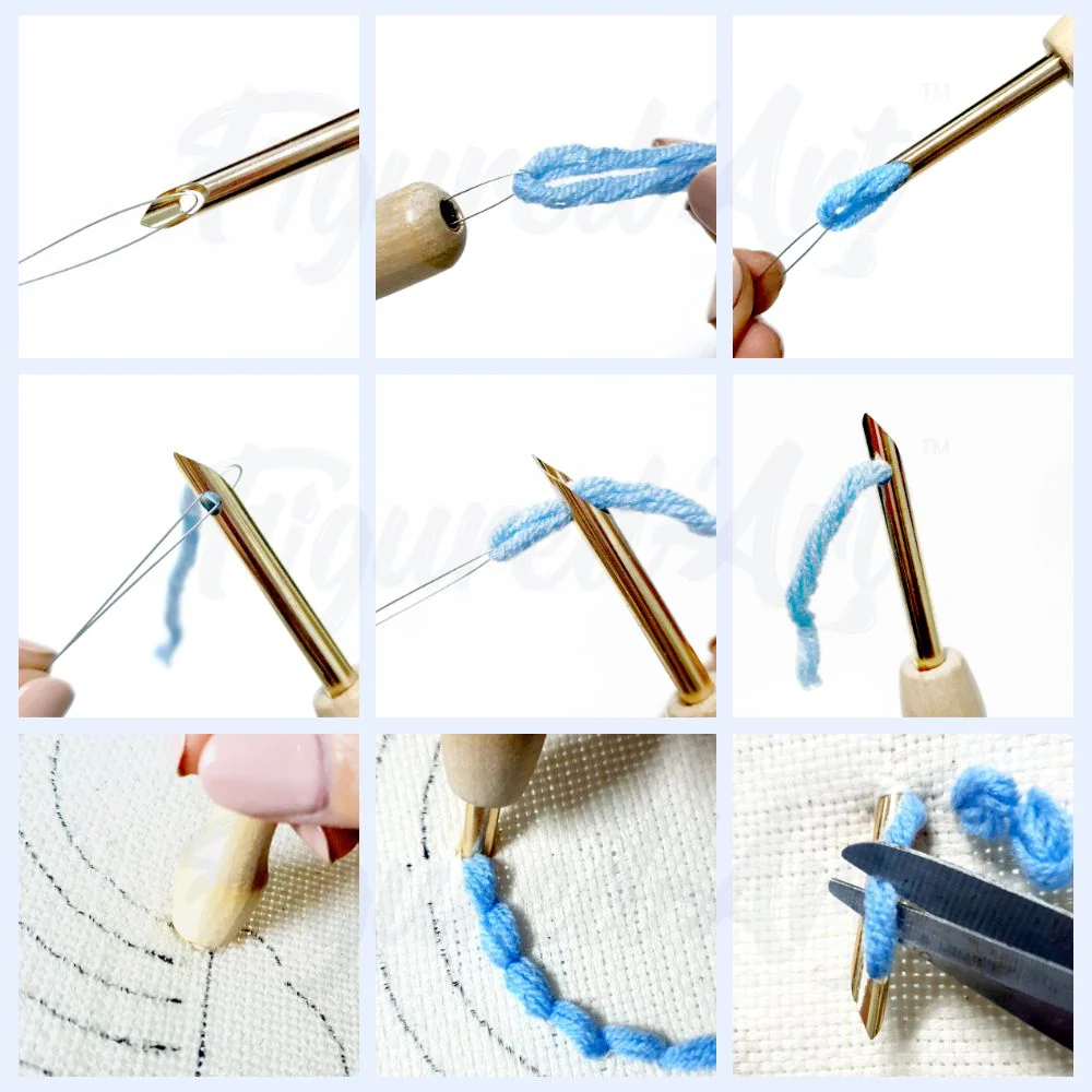 Punch Needle Kit - Rose and Leaf Branch - Image 7