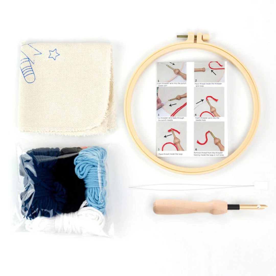 Punch Needle Kit - Swan with a Purple Ribbon - Image 2