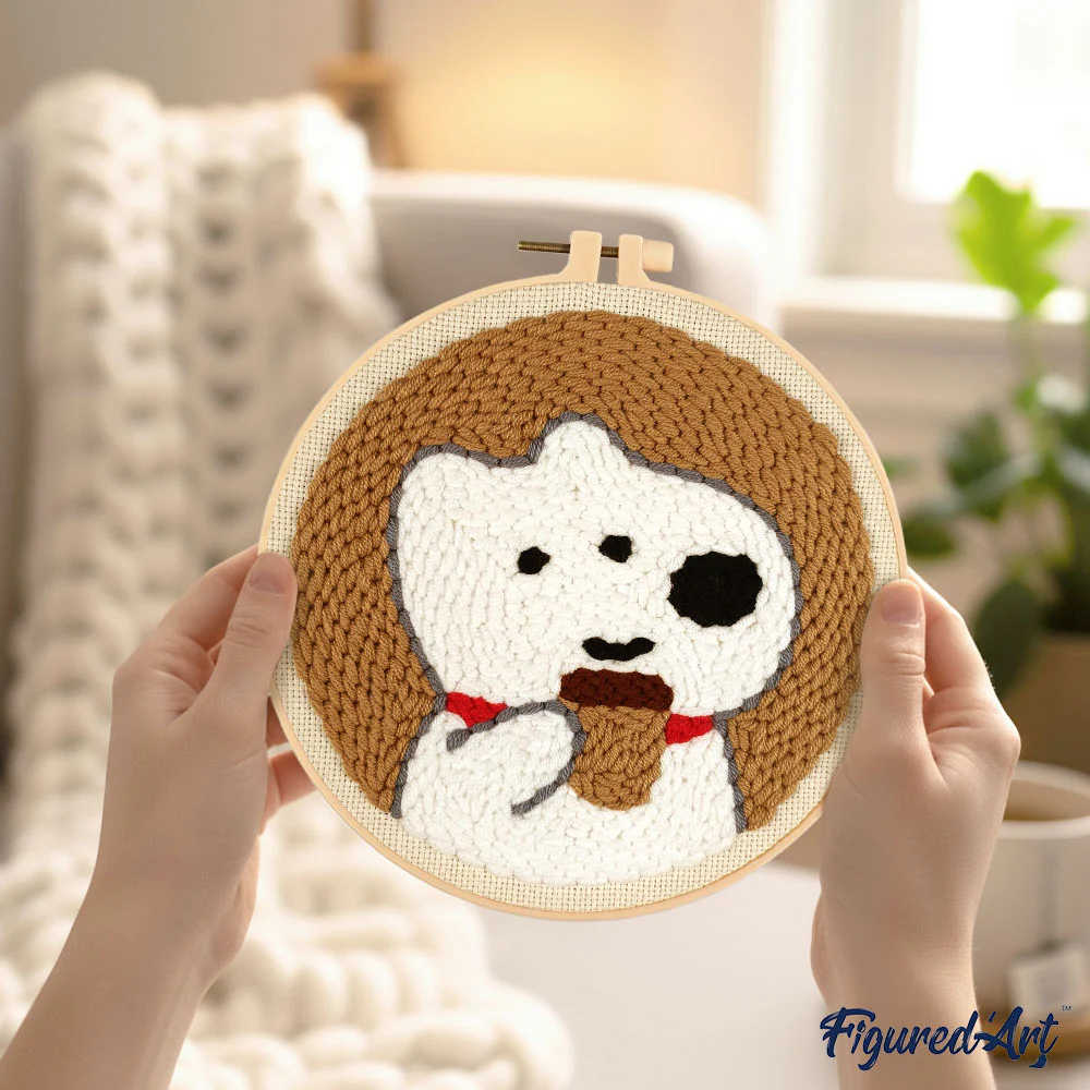 Punch Needle Kit - White Dog and Coffee - Image 3