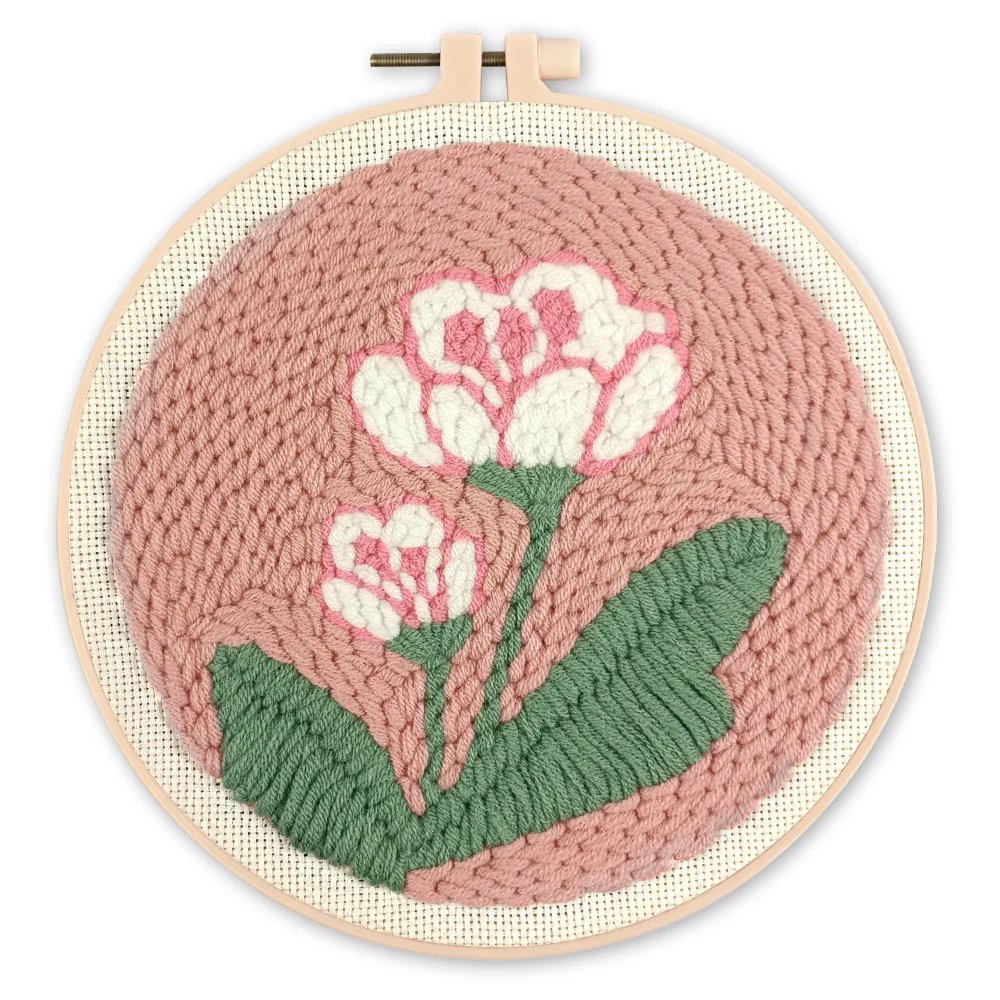 Punch Needle Kit - White Flowers 2