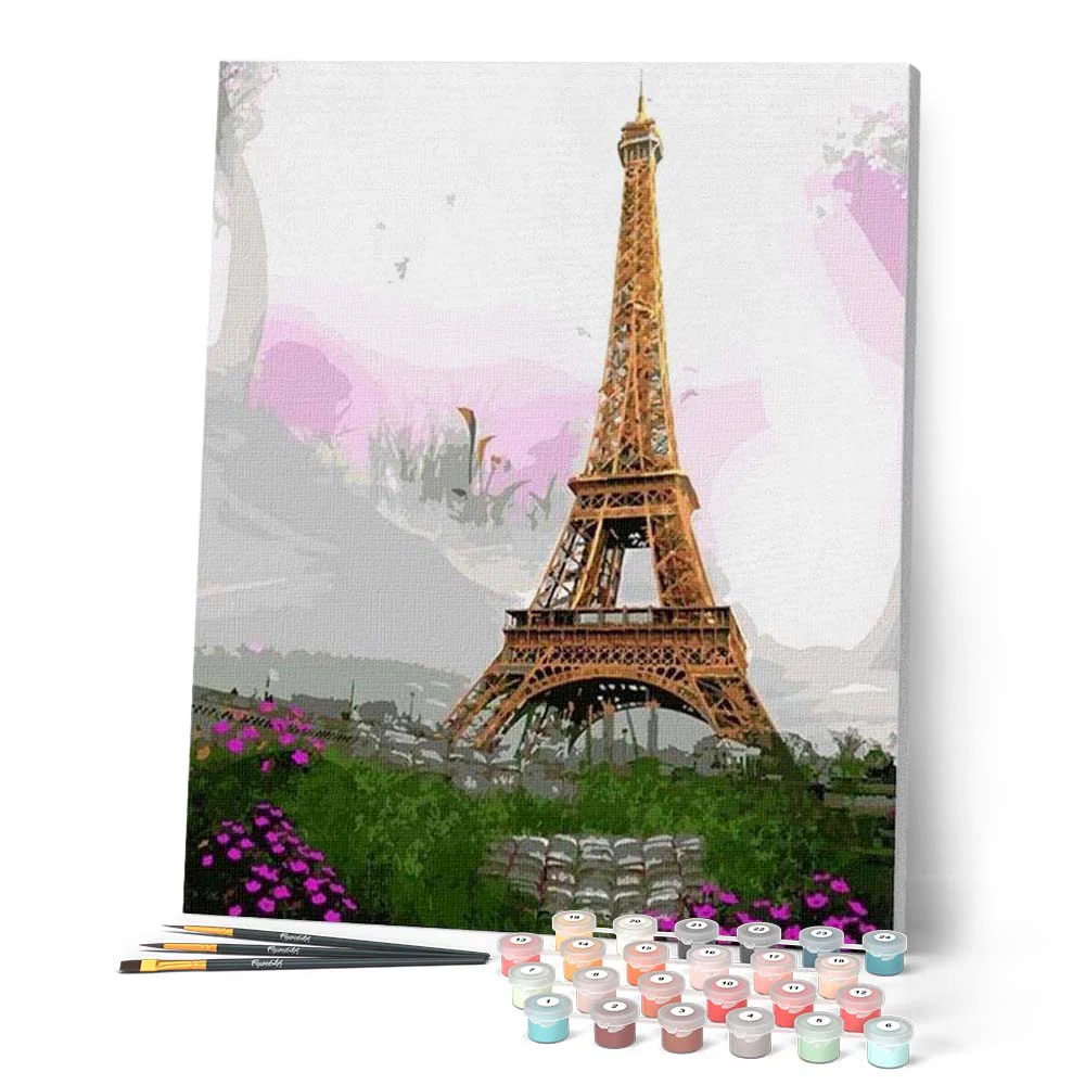 Romantic Eiffel Tower with Flowers - Image 2