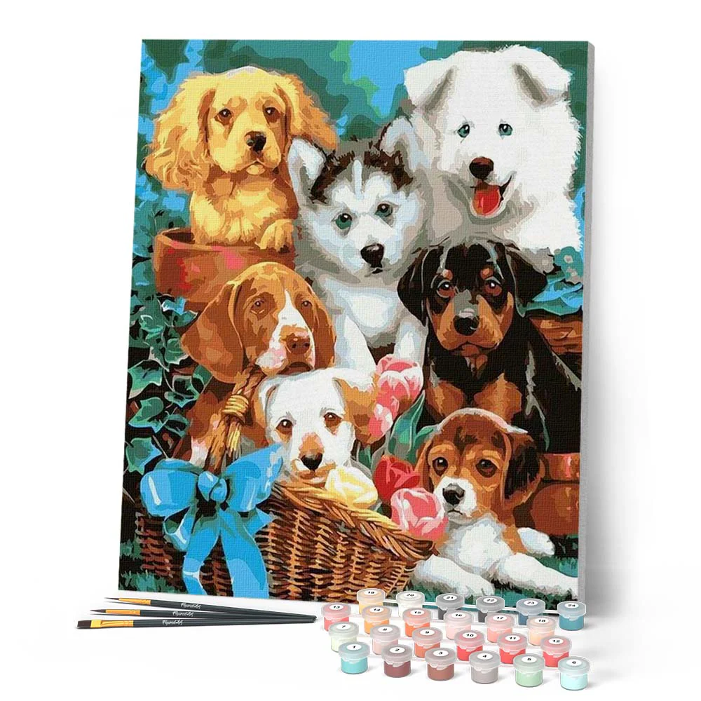 Small Dogs in a Basket - Image 2
