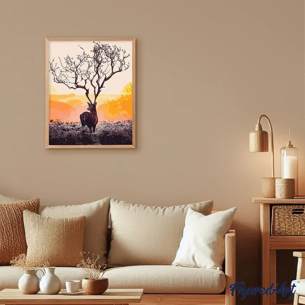 Sunset and deer - Image 3