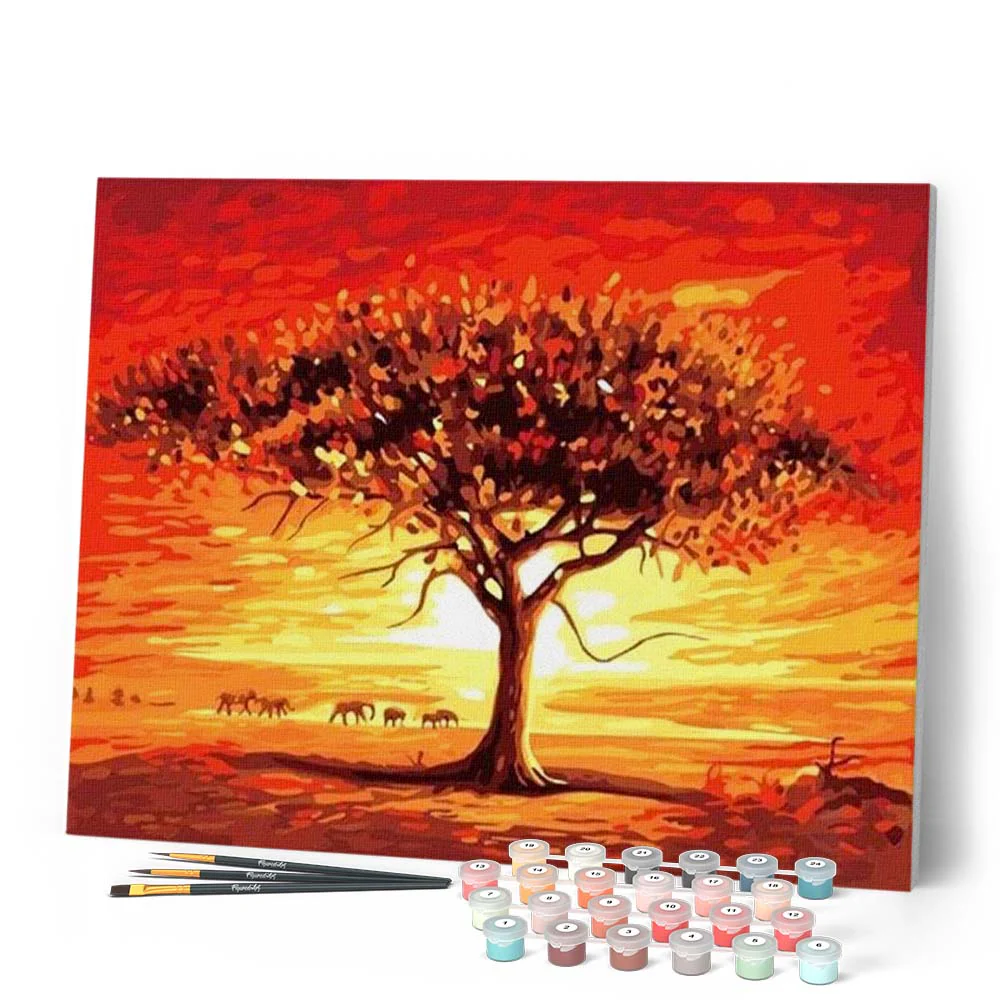 Sunset and Elephants - Image 2