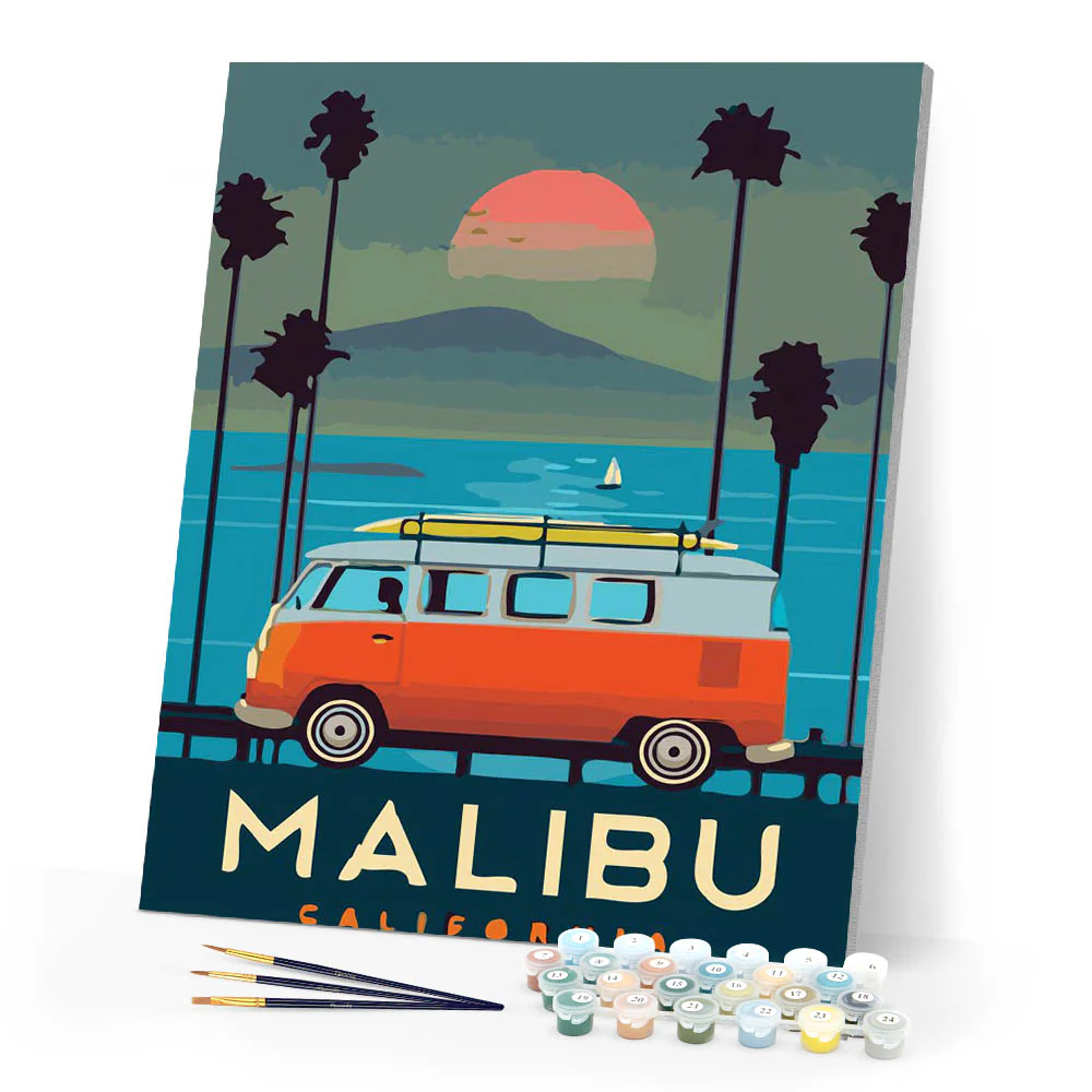 Travel Poster Malibu California - Image 2