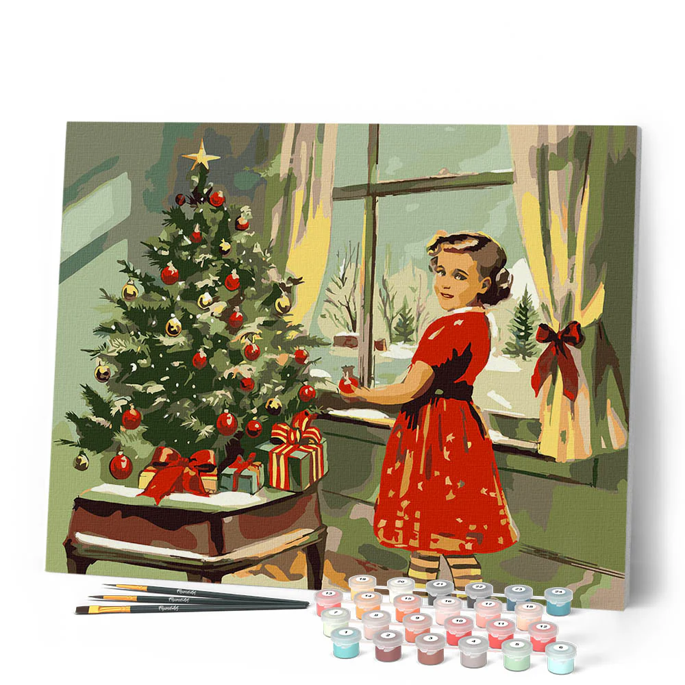 Vintage Christmas Little Girl - Image 2