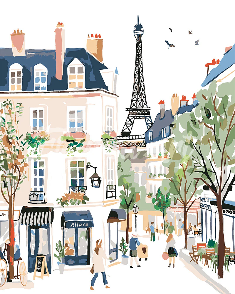 Watercolour Paris Street