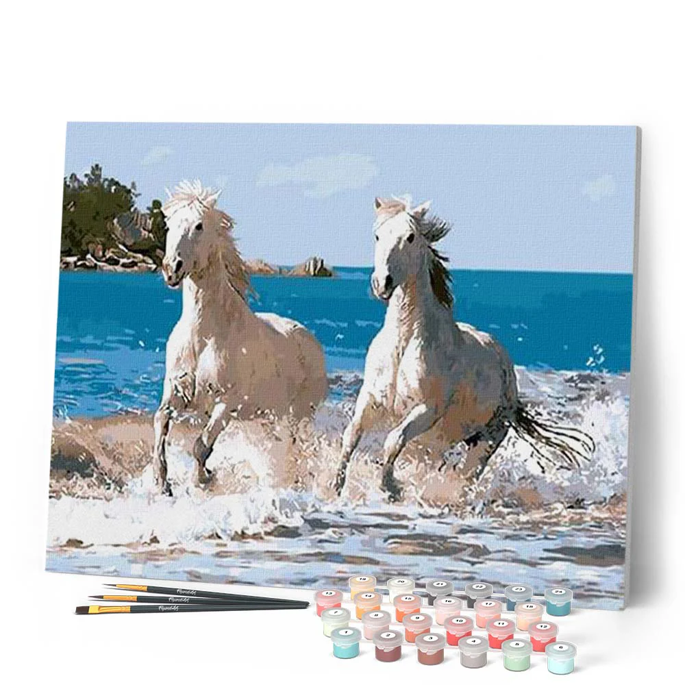 White Horses and Seaside - Image 2
