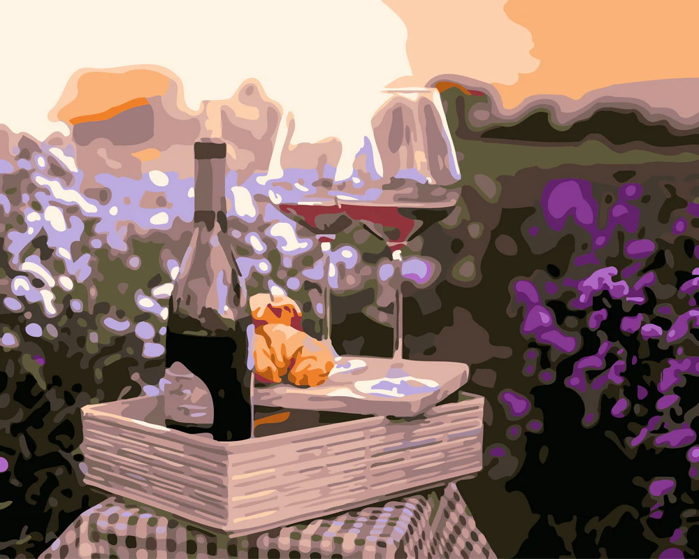 Wine glasses in the fields