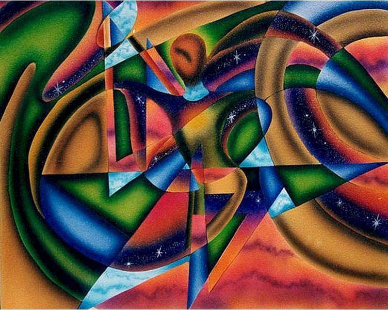 Woman and Art in colors