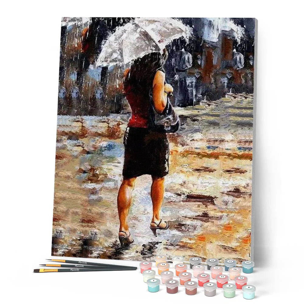 Woman rushing in the Rain - Image 2