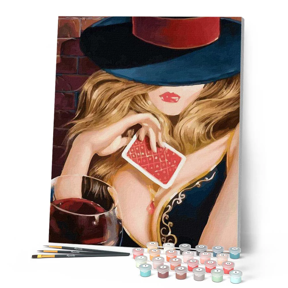 Woman with Cards - Image 2